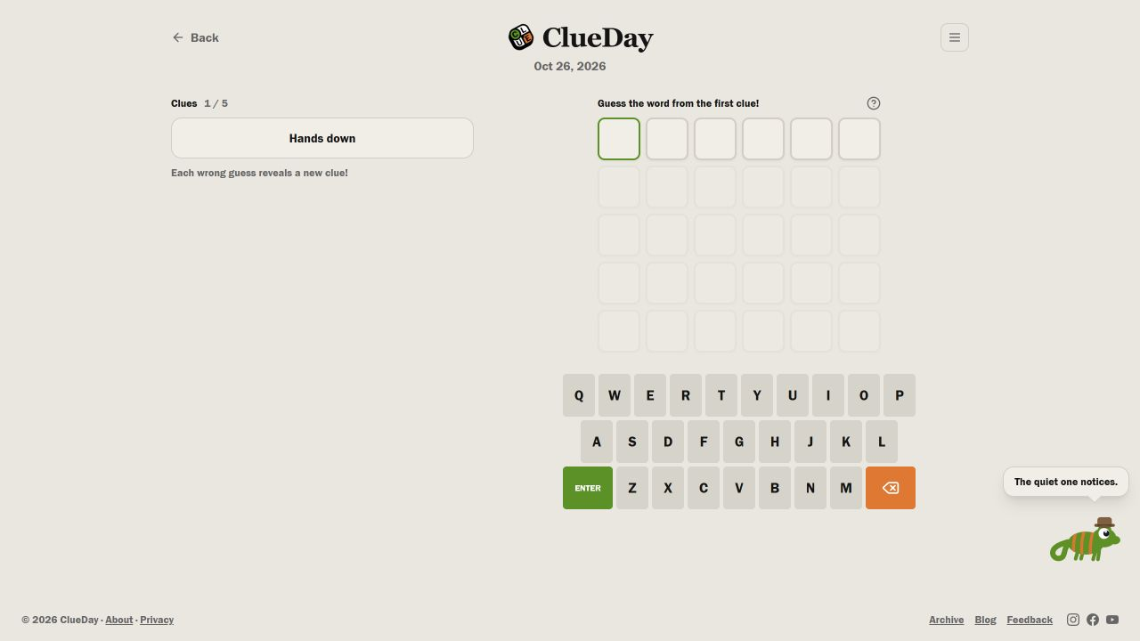 ClueDay game screenshot