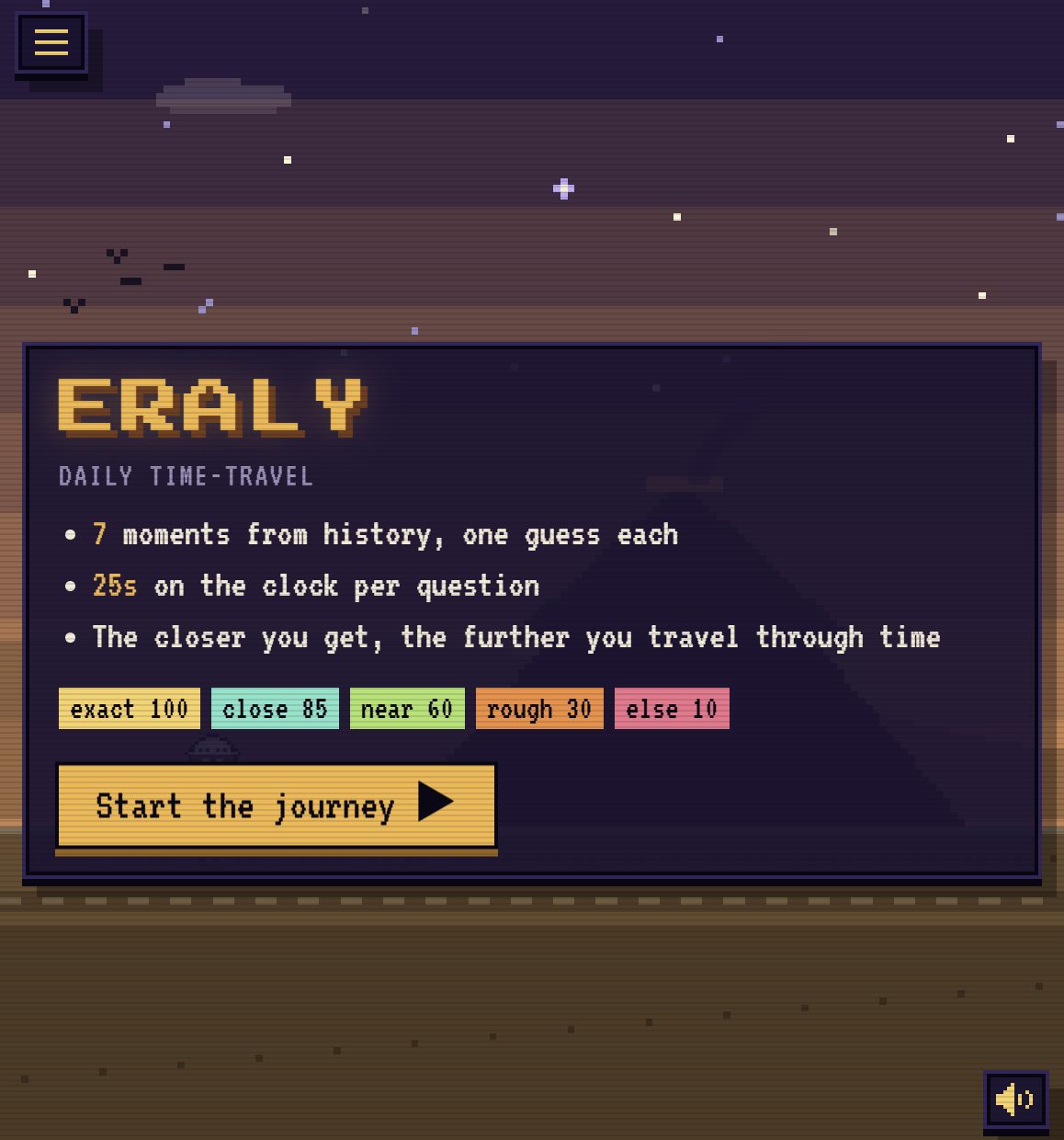 Eraly: The rules screen with the exact / close / near / rough / else bands