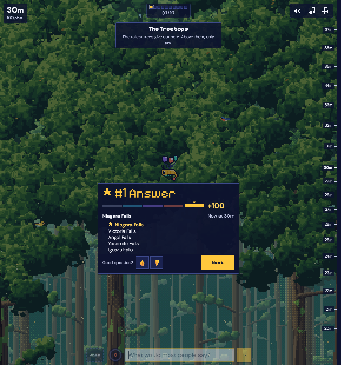 Noillirk: The answer panel over the forest