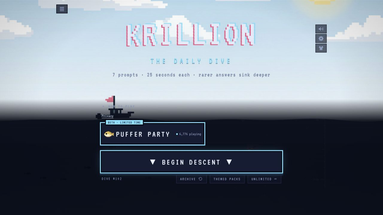 Krillion: The one with the krill diving into the ocean.