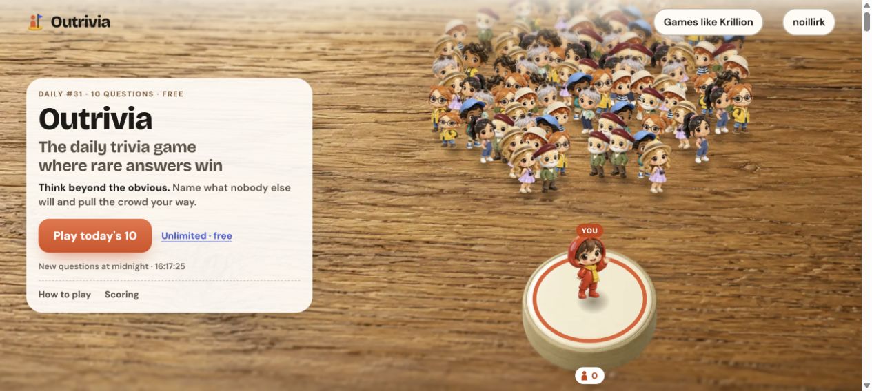 Outrivia game screenshot